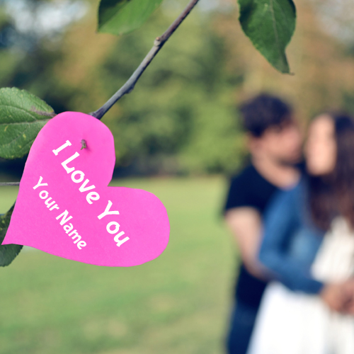 I Love You Sayings on Heart Note Greeting With Name