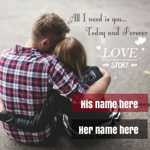 Romantic Couple Cute Greeting Card With Lover Name